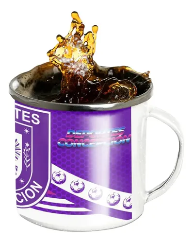 Taza Lechero Enlozado Club Deportes Concepción Fútbol Chile Blanco Regao Club