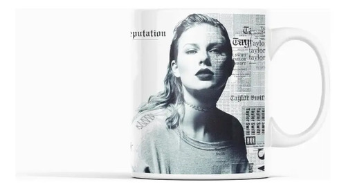 Taza Con Imágenes De Taylor Swift En Blanco Y Negro Blanco