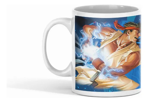 Taza Street Fighter Ryu Blanco