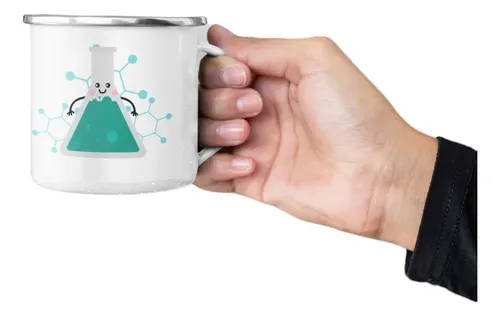 Taza Enlozada Pareja Química - Reacción Perfecta Blanco Pareja Química