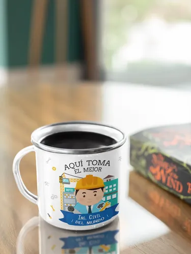 Taza Enlozada Estructuras Y Espresso - Ingeniero Civil