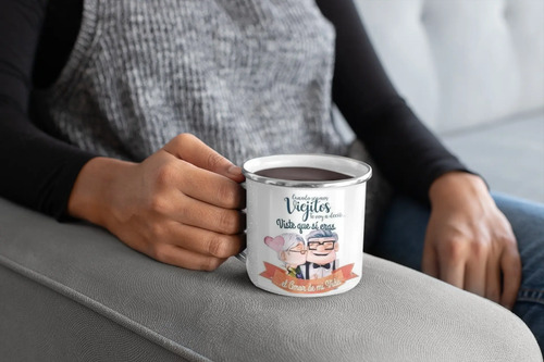 Taza Enlozada Lechera Abuelitos Up Amor De Mi Vida Blanco Abuelito Amor De Mi