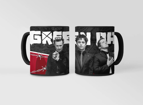 Taza Mágica De Green Day - Bandas De Rock 02 Negro Green Day 02