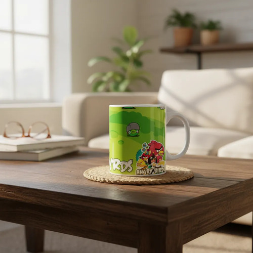Taza Angry Birds - Catapulta De Colores Blanco