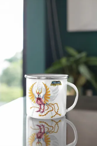 Taza Enlozada Ikki De Fenix Caballeros Del Zodiaco Blanco Ikki De Fénix