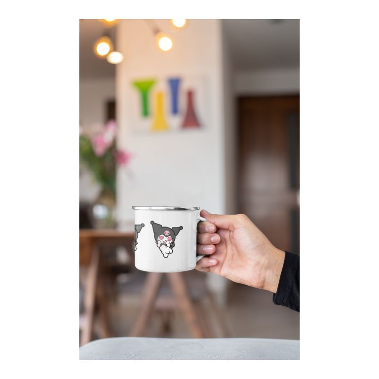 Taza Enlozada Kuromi - Aventuras Oscuras y Kawaii