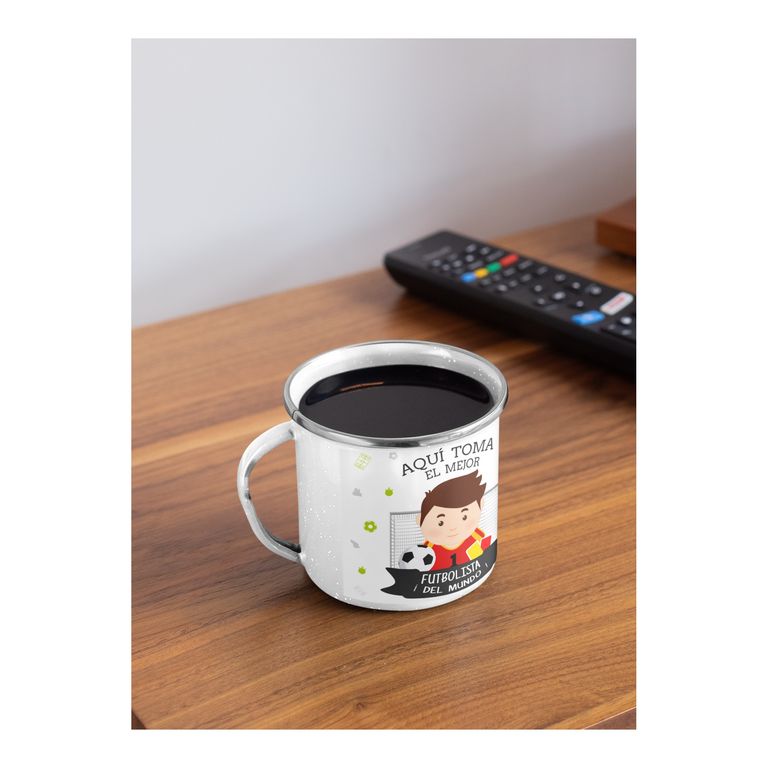 Taza Enlozada Entre Goles y Café - Vida de Futbolista H