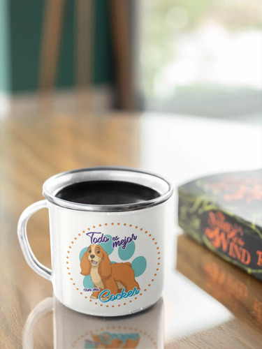 Taza Enlozada Cocker - Encanto Y Dulzura. Blanco Tcocker Regalo