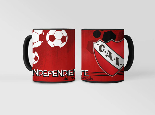 Taza Equipo De Fútbol Argentino Independiente De Avellaneda Negro