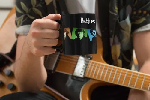 Taza Mágica De The Beatles - Bandas De Rock 02 Negro The Beatles 02
