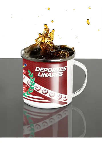 Taza Lechero Enlozado Club Deportes Linares Fútbol Chileno Negro Regalo Club
