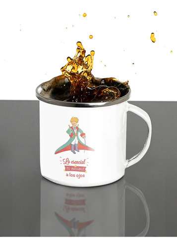 Taza Enlozada Con El Principito - Viajes Y Reflexiones Blanco Regal El