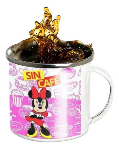 Taza Minnie Mouse Enlozada Estilo Y Dulzura Blanco Minnie Mouse Regalo