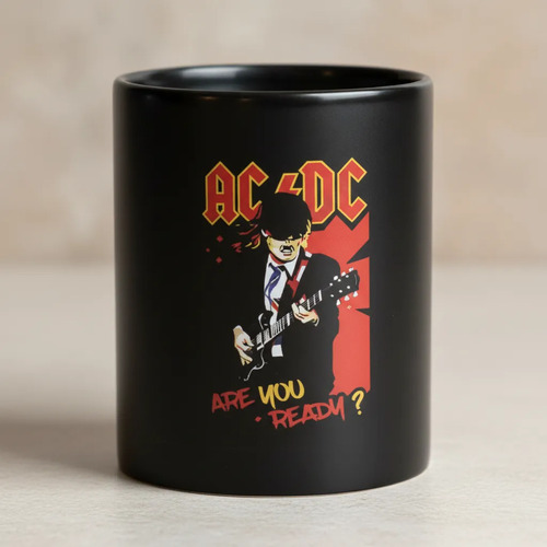 Taza Magica Ac Dc Are You Rady Bandas De Rock Negro Ac Dc Are You Rady