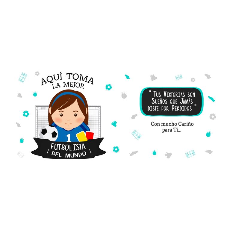 Taza Enlozada Entre Goles y Café - Vida de Futbolista M