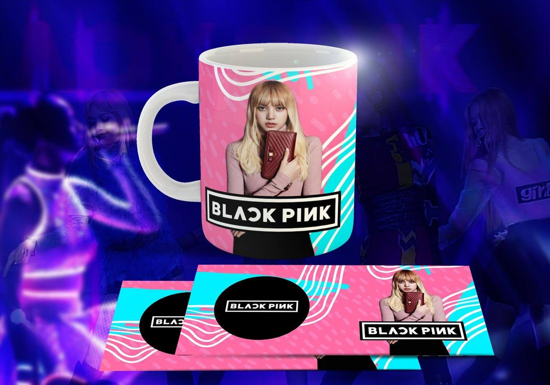 Taza Ceramica 11oz K-Pop Insp Blackpink Rosa Turquesa