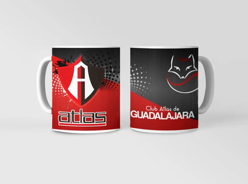 Taza Atlas Coraje De Guadalajara - Futbol Mexicano Blanco