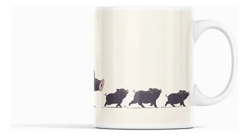 Taza Jabalíes Minimalismo Natural Blanco