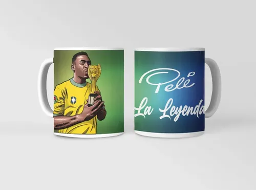 Taza Pelé - Leyenda Del Fútbol En Cada Sorbo Blanco