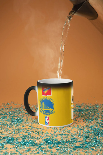 Taza Mágica Golden State Warriors-curry - Nba Negro Golden State Warriors-curry