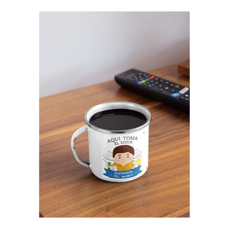 Taza Enlozada Circuitos y Café - Día de Electricista