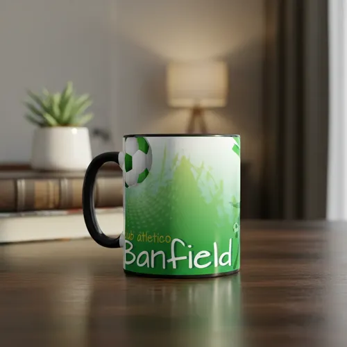 Taza Equipo De Fútbol Argentino Banfield Espíritu Taladro Negro