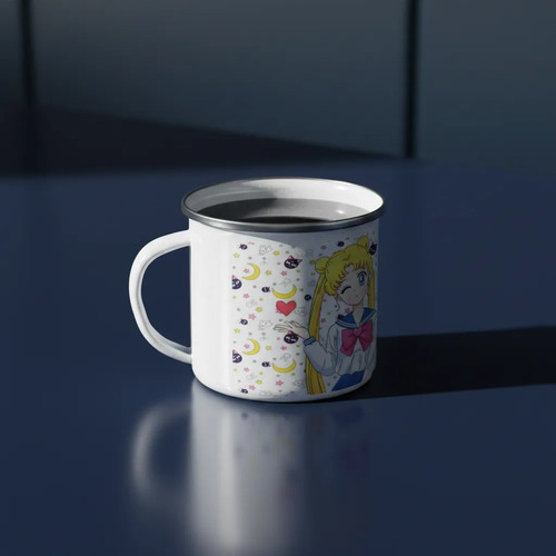 Taza Enlozada Sailor Moon - Luz Luna Blanco