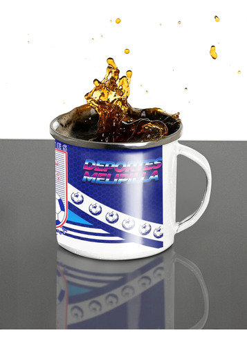 Taza Lechero Enlozado Club Deportes Melipilla Fútbol Chileno Blanco Regalo Club