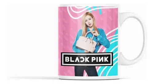 Taza Black Pink Rose Blanco