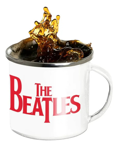 Taza Enlozada The Beatles Música Y Leyenda Del Rock Blanco The Beatles Regalo