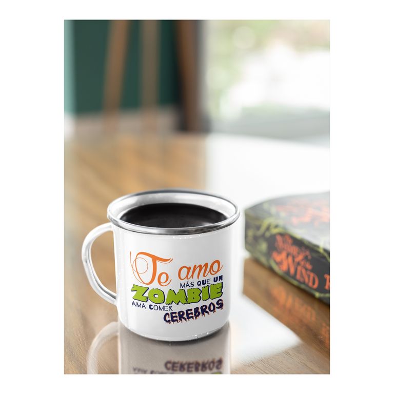 Taza Enlozada Cerebros y Más Cerebros - Fiesta Zombie