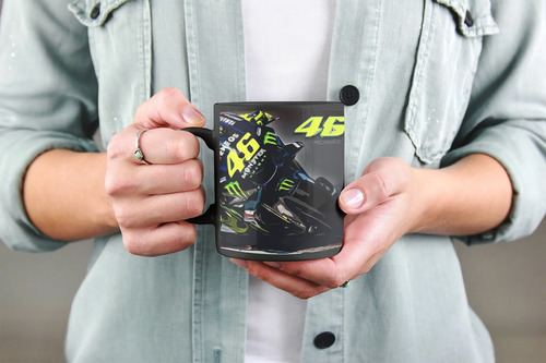 Taza Magica Valentino Rossi 46 - Moto Gp Negro Vr 46