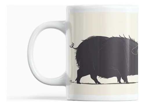 Taza Jabalíes Minimalismo Natural Blanco