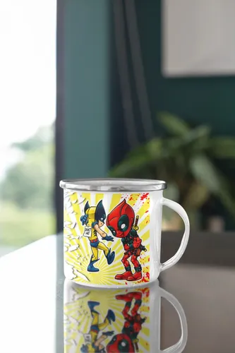 Taza Enlozada Encuentro De Titanes - Deadpool & Wolverine Blanco Regalo