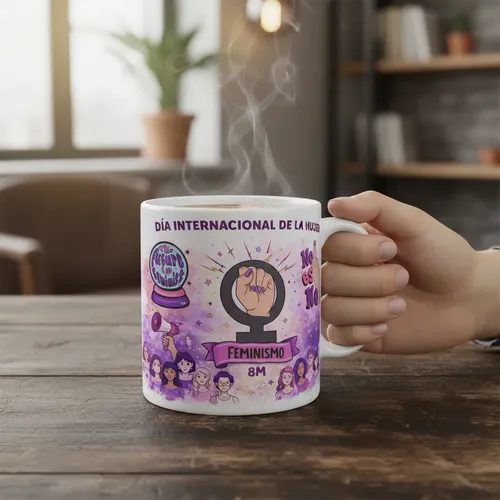 Taza Feminista 8m Lucha Feminista 350 Ml Violeta Oscuro