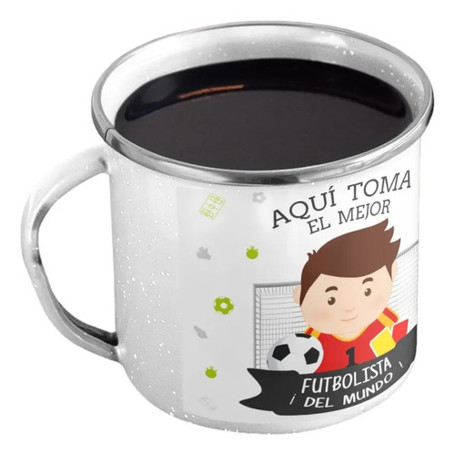 Taza Enlozada Entre Goles Y Café - Vida De Futbolista
