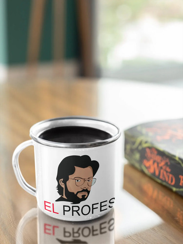 Taza Enlozada El Profesor - Estrategia Y Misterio Blanco La Casa De Papel