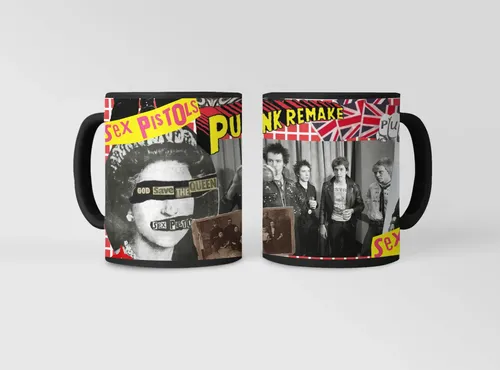 Taza Magica Sex Pistols Punk Rock Negro Rock