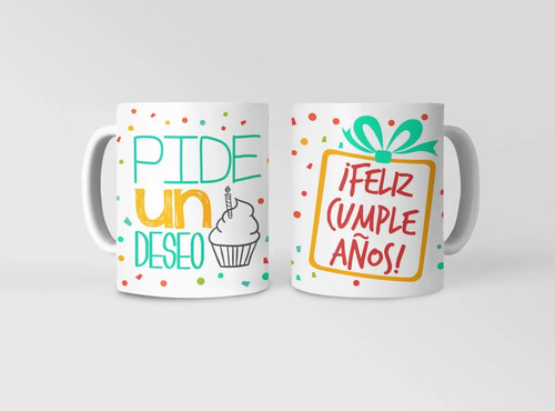 Taza Feliz Cumpleaños Regalo Único Blanco