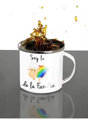Taza Enlozada La Oveja Multicolor - Celebrando La Diversidad Blanco Celebrando