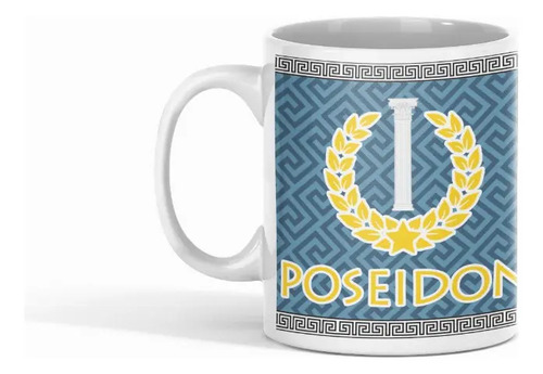 Taza Poseidón - Mareas Del Dios Del Mar Blanco