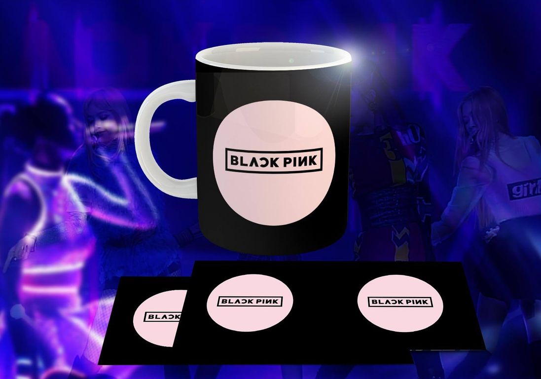 Taza Ceramica 11oz K-Pop Insp Blackpink Negro Rosa