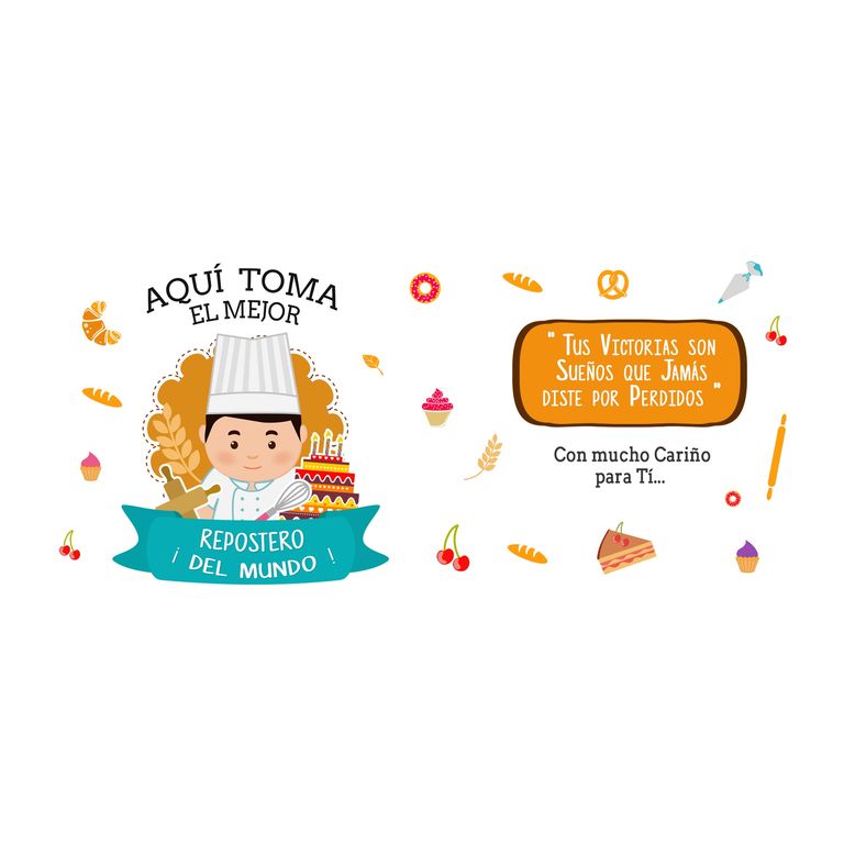 Taza Enlozada Creatividad y Café - Día de Repostero