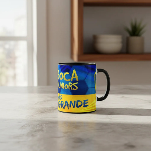 Taza Equipo Fútbol Argentino Boca Juniors Orgullo Azul Oro Negro