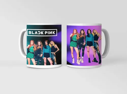 Taza Black Pink Inspirado En El Estilo Kpop Blanco