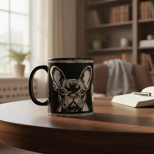 Taza Mágica Bulldog Francés Encanto Canino Negro Mascota