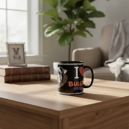 Taza Mágica Bulldog Inglés Fidelidad Y Encanto Negro Mascota
