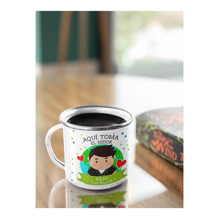 Taza Enlozada Mejor Hijo del Mundo - Corazón Valiente