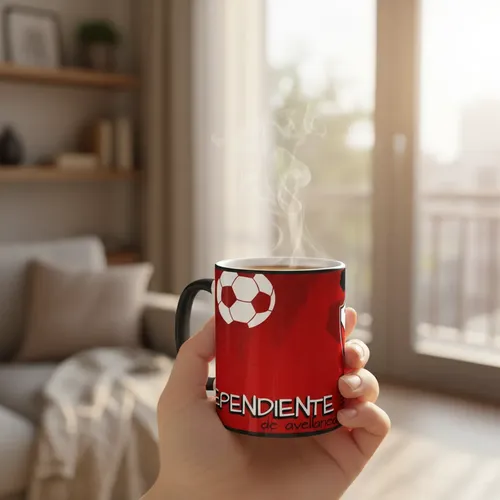 Taza Equipo De Fútbol Argentino Independiente De Avellaneda Negro