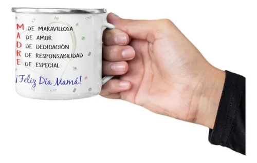 Taza Enlozada Supermamá En Acción - Trabajo Y Familia Blanco